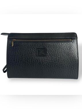 Burberry Black Pebbled Leather Toiletry Dopp Kit